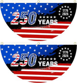 2PCS 250th Anniversary USA Flag, 1.5X3 FT 1776-2026 Fan Flags, 2 Ply Year American Anniversary Flag for Wall, Front Door, Porch, Fence, Outdoor Decorations (Style 2)