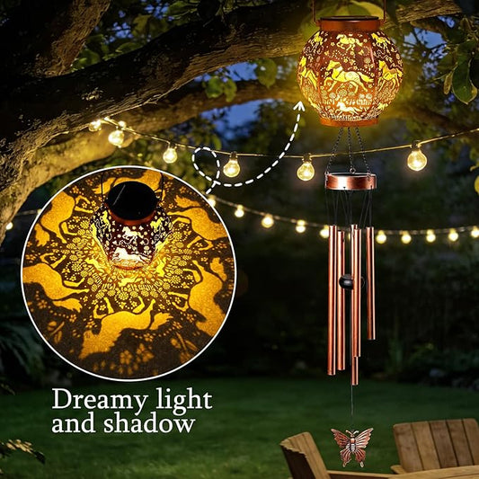 Horse Wind Chime, Waterproof Hanging Solar Light for Outdoor Courtyard is a for mom, Grandma, Sisters and Women on Christmas, Mother's Day and Thanksgiving