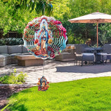 Rngmsi Lady of Guadalupe Wind Spinners Outdoor Garden, 12 X 12 Inches Catholic 3D Metal Wind Spinner Decor Outside, Stainless Steel Guadalupe Ornaments Hanging Gift