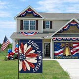250th Anniversary America Garden Flag, 250 Anniversary USA Flag Patriotic Banner 250 Years of Freedom Yard Sign 4th of July Double-Sided Waterproof 1776-2026 Commemorative Flag 12x18 Inch