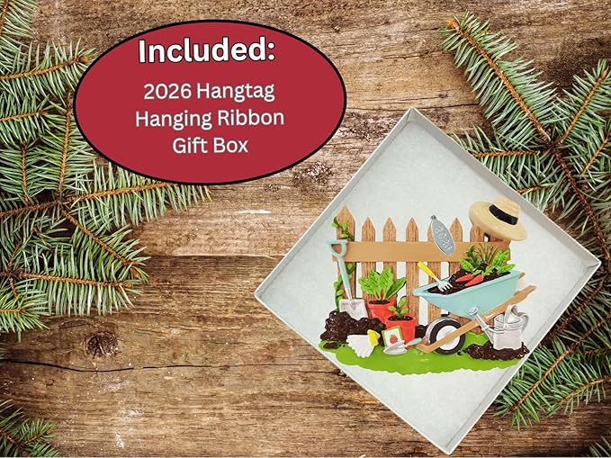 Gardening Gifts for Women - Garden Ornaments - Garden Christmas Ornaments - Plant Lady Gift Idea, Easy to Personalize At Home - Comes in a Gift Box so It's Ready for Giving