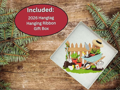 Gardening Gifts for Women - Garden Ornaments - Garden Christmas Ornaments - Plant Lady Gift Idea, Easy to Personalize At Home - Comes in a Gift Box so It's Ready for Giving