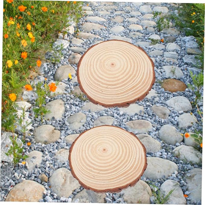 BESPORTBLE 2pcs Wooden Garden Stepping Logs Outdoor Patio Pathway Flagstone Stepping Stones with Delicate Texture for Flower Bed Decoration