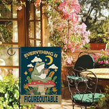 Dyrenson Inspirational Frog Everything is Figureoutable Decorative Garden Flag, Motivational Mushroom Yard Outside Home Decoration, Funny Positive Farmhouse Outdoor Small Decor Double Sided 12 x 18