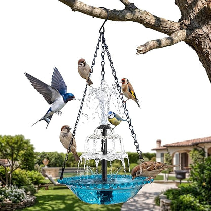 2026 Model Hanging Bird Bath Fountain | Outdoor Solar Bird Bath Fountains & Hummingbird Water Fountain | Solar Fountain for Bird Bath for Garden Patio Yard