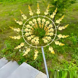 Gold Metal Weathervane, 12 Inch Outdoor Metal 3D Weathervane, Stainless Steel Hanging Wind Catcher, Garden Decorative Stake, Kinetic Art Sculpture for Outdoor Decoration