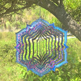 Mandala Wind Spinner Outdoor Mental Wind Spinner for Yard, Garden, Meditation, Yoga Decor Hanging Lawn Ornaments 3D Visual Effect (Mandala, 12''-1pc)