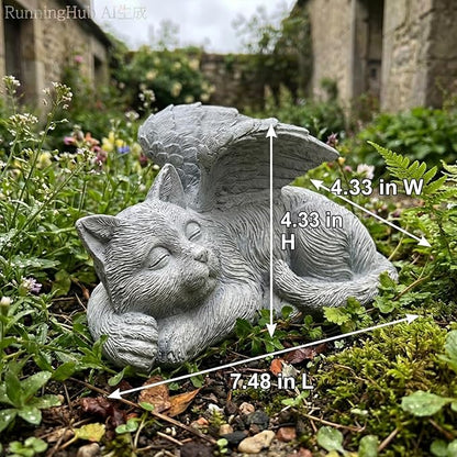 Elenon Cat Pet Memorial Stones Outdoor Statue, Angel Sleeping Cat Memorial Stones Garden Statue Decor, Pet Loss Sympathy Grave Gifts
