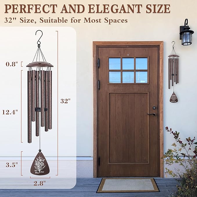 Mothers Day Gifts for Grandma, 32" Bronze Wind Chimes Grandma Gifts, Best Nana Ever Gift for Mothers Day Birthday Christmas, Gift for Grandmother Granny Grammy from Grandkids, Home Decor