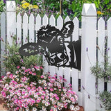 Peeping Cow Metal Yard Decor Lovely Farm Fence Decor Cow Decor for Fence Decor Outdoor Metal Garden Decor Outdoor Fence Decoration for Outdoor Farm or Farmhouse Yard Lawn (Fresh Cow)