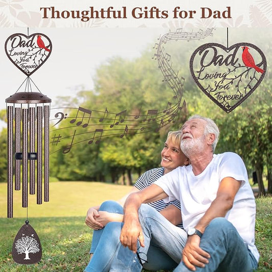 YHmall Memorial Dad Gifts, 36 Inch Wind Chimes for Outside, Birthday Fathers Day Sympathy Gift from Daughter Son, Large Windchimes for Home Decor