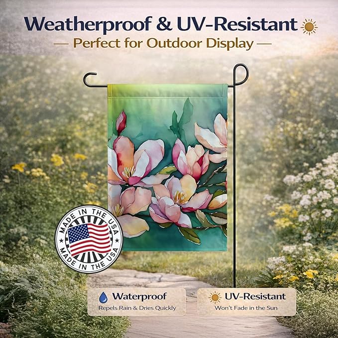 Caroline's Treasures Louisiana Magnolias in Watercolor Garden Flag Mailbox Flag Decorative Yard Flag Banner Outside Patio Artwork Yard Flower Beds, Garden Size, Multicolor