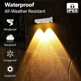 Brizled White Solar Fence Lights Outdoor, 11 Modes & 9 Colors Color Changing Solar Wall Lights, 100 Lumens IP65 Waterproof Outdoor Deck Lighting for Railing Wall Fence Poolside, 8 Pack