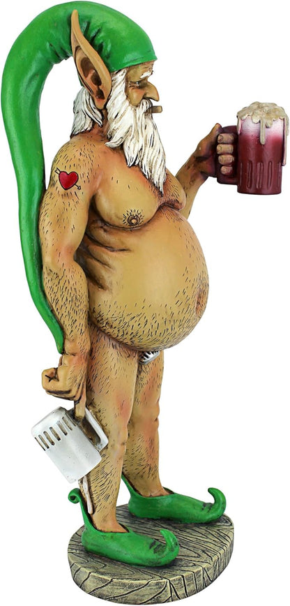 Design Toscano QM14020 Garden Gnome Statue - Otto Fully Krausened Elf Gnome - Naughty Gnomes - Drunk Gnome Statue full color