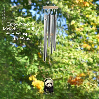 Large Aluminium Wind Chimes 20.5" Inches Cute Panda Wind Chimes for Outside Memorial Wind Chimes Sympathy Wind Chime for Outdoor Garden Patio Decoration