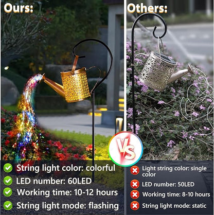 SRNPMIU Solar Watering Can Light, Solar Yard Decorations Outdoor, Garden Decor Lights, IP65 Waterproof Hanging Lantern Lights, Flower Bed Decor, Gifts for Grandma, Women, Mom