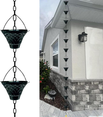 Functional Gardens Decoration Rain Chain Antique Styles Outdoor for Effective Gardens Drainage Decoration