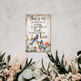 Bluebird Tin Sign Flower Metal Poster Vintage, Whole lot of Love, Wall Art Decor Gifts for Home Bar Kitchen Restaurant Bedroom Garden Plaque 8x12 Inch