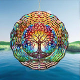 Wind Spinner, 3D Hanging Wind Spinner Ornament, Gifts for Women Mom Grandma, 12inch Metal Wind Kinetic Sculpture for Outdoor&Indoor Decor, Yard Art, Garden Decoration (New-Tree of Life)