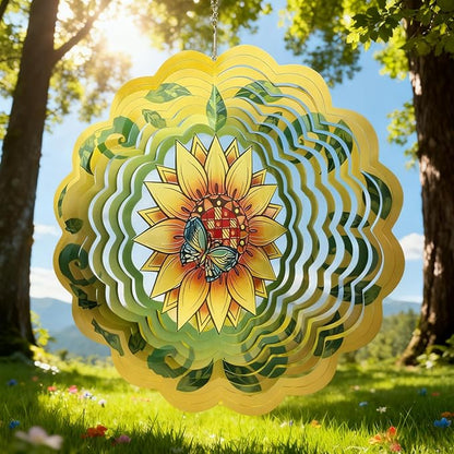 Colorful Wind Chimes Spinner Decorate Your Garden with This 12-inch Stainless Steel Wind Spinner Outdoor Clearance Metal 3D Hanging Decor Wind Sculptures for Lawn Yard Perfect Ornament Gift