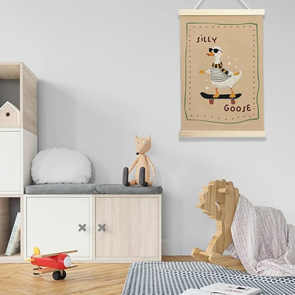 NQDWX Trendy Silly Goose Hanging Flag - Whimsical Animal Wall Decor for Kids Room, 12x17 Inch Playful Nursery Banner, Unique Gift for Teens & Goose Lovers. (147)