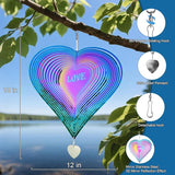 18 inch Wind Spinners Outdoor, Metal Hanging Bird Reflectors for Outside Stainless Steel Sparkly Bird Devices to Scare Birds Away from Yard Decoraction Patio Art Whirligig Love Gifts