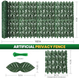 Artificial Ivy Privacy Fence Screen - 160''(L) x 40''(W) Realistic Greenery Wall Panels Green Leaves for Outdoor Balcony, Patio or Garden Decor, Faux Grass Backdrop Panel