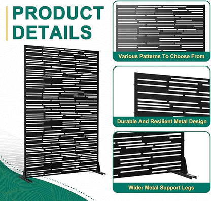 72" H×47" W Metal Privacy Screen Outdoor Privacy Screen Freestanding, for Patio Lawn Deck,Privacy Panels Decorative Privacy Fence(Consists of 3 Panels)