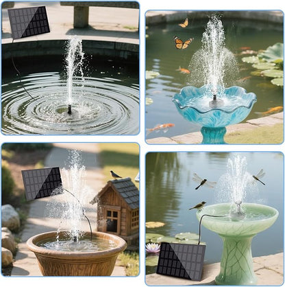 Solar Water Fountain for Bird Bath with Seperate Solar Panel 2W,Solar Fountain Pump for Pond,Water Feature Solar Water Pump