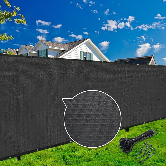 KANAGAWA 4ft x 50ft Privacy Screen Fence, 90% Blockage Heavy Duty 175 GSM Fencing Mesh Net Cover for Outdoor Wall Garden Yard Backyard 40 Cable Zip Ties Included Grey
