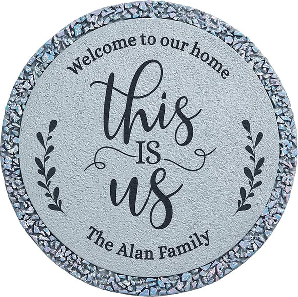 Let's Make Memories Personalized Floral Garden Stones - This is Us Path Stones for Families - Garden Décor - Customize with Message & Names - Large