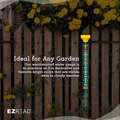 Headwind EZRead 21” Giant Professional Outdoor rain Gauge, USA Made Heavy Duty All Weather Freeze Proof Stake or mountable with Float, Yellow (820-1002YEL)