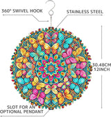 12 Inch 3D Kinetic Wind Spinner for Garden and Yard, Laser-Cut Stainless Steel, Mesmerizing Hanging Decor for Outdoor Patio & Indoor, Butterfly Fiesta-09