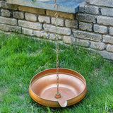 Rain Chain Anchoring Basin, Hand Hammered Bowl for Rain Chain Downspout Gutters, Rain Chain Anchor with S-Hook, Heavy Duty Metal Rain Chain Basin of Chain Display for Outdoor, 12.9" Diameter, 4" High