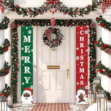 Merry Christmas Banner- Christmas Door Banner 71"x 12" Hanging Black Santa African American Santa Holiday Door Porch Sign for Indoor Outside Yard Garden Party Decor