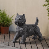 Hi-Line Gift Ltd. Cairn Terrier Statue Black Life Size Home Decor Garden Yard Statue