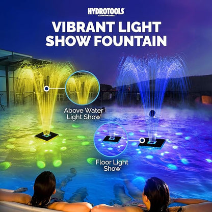 SWIMLINE HYDROTOOLS Floating Pool Fountain – Soothing Water Feature for Pools & Ponds, Easy to Install, UV-Resistant, Solar Powered, Cordless, Waterproof, Multi-Mode LED Light Show, 39-Inch Spray