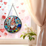 Funoasis Romantic Valentine's Day Stained Glass 6.3 Inches Suncatcher - Cupid Arrow and Heart Ornaments Window Hanging Gift for Her & Him