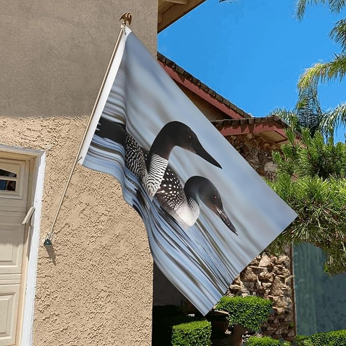 Loon Birds Flag 3x5 Ft Outdoor Heavy Duty Double Sided Garden Flag Vivid Color and Fade proof - Yard Flags for Outside Holiday Banner with Grommets, Wall Art Hanging Poster