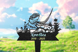 Custom Bearded Dragon Memorial Burial Stake, Personalized Lizard Grave Marker, Outdoor Garden Decor, Bearded Dragon Headstone, Pet Loss Gift