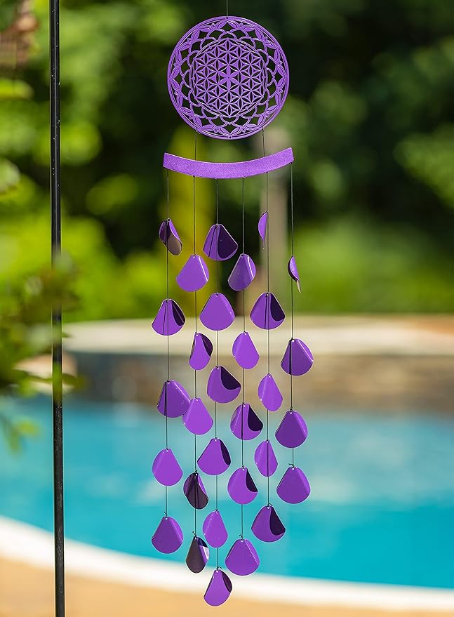 VP Home 42-inch Shimmering Mandala Wind Chimes for Outside Unique Mandala Shimmering Windchimes Outdoor Decoration Garden Decoration, Mandala Wind Chime Gift for Women, Mom, Grandma, Unisex