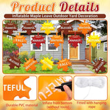 Leyndo 12 Pieces 14 Inch Thanksgiving Fall Inflatable Maple Leaf Outdoor Decorations Autumn Maple Leaf Inflatable Hanging Ornaments Decor Fall Blow up PVC Ornaments for Harvest Party Supplies