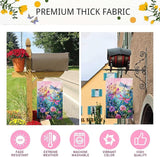 Colorful Spring Summer Dragonfly Garden Flag Floral Flowers Garden Flag Vertical Double Sided Rustic Farmland Burlap Yard Lawn Outdoor Decor 12.5x18"