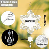 4Pack 8inch Sublimation Wind Spinner Blanks 3D Aluminum Metal Wind Sculpture Kinetic Spinners for Yard and Garden Indoor Art Sublimation Christmas Ornament Hanging Decoration (Snowflake)