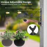 ATKKE Adjustable Wall Plant Hanger(12 to 18 inch), Bird Feeder Hook Hangers Telescopic Metal Hanging Basket Brackets for Plant Pot Hummingbird Feeder Wind Chimes Lantern String Lights, 4 Pack