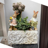 Rabbit Statues Outdoor, Bunny Garden Statue Patio Yard Deco Lucky Rabbit Outdoor Bunny Figurines and Statues Grandma Mom Women Gifts,8.1 inch (2 Pack)
