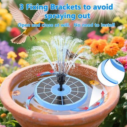 AISITIN 3.5W Solar Fountain Pump for Bird Bath Upgraded 2026, Floating Solar Water Fountain Kit with 8 Nozzles & 3 Integrated Bracket for Garden, Pond, Pool, Water Feature and Outdoor (Blue)