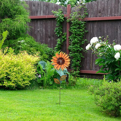 Metal Sunflower Garden Stakes Flower Yard Art Planter Stake Party Lawn Pathway Walkway Patio Decor Yard Sign Indoor Outdoor Decoration (36")