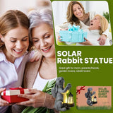 YDKOJGW Solar Garden Outdoor Statues Rabbit with Solar Lantern,Outdoor Bunny Figurines Decorations,Lawn Decor Bunny Statue for Patio, Balcony, Yard Ornament,Unique Housewarming and Easter Gifts
