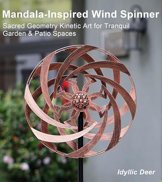 Wind Spinners for Yard and Garden Decor, Metal Kinetic Wind Sculptures Perfect for Outdoor Lawn Patio Decoration 63 x 13